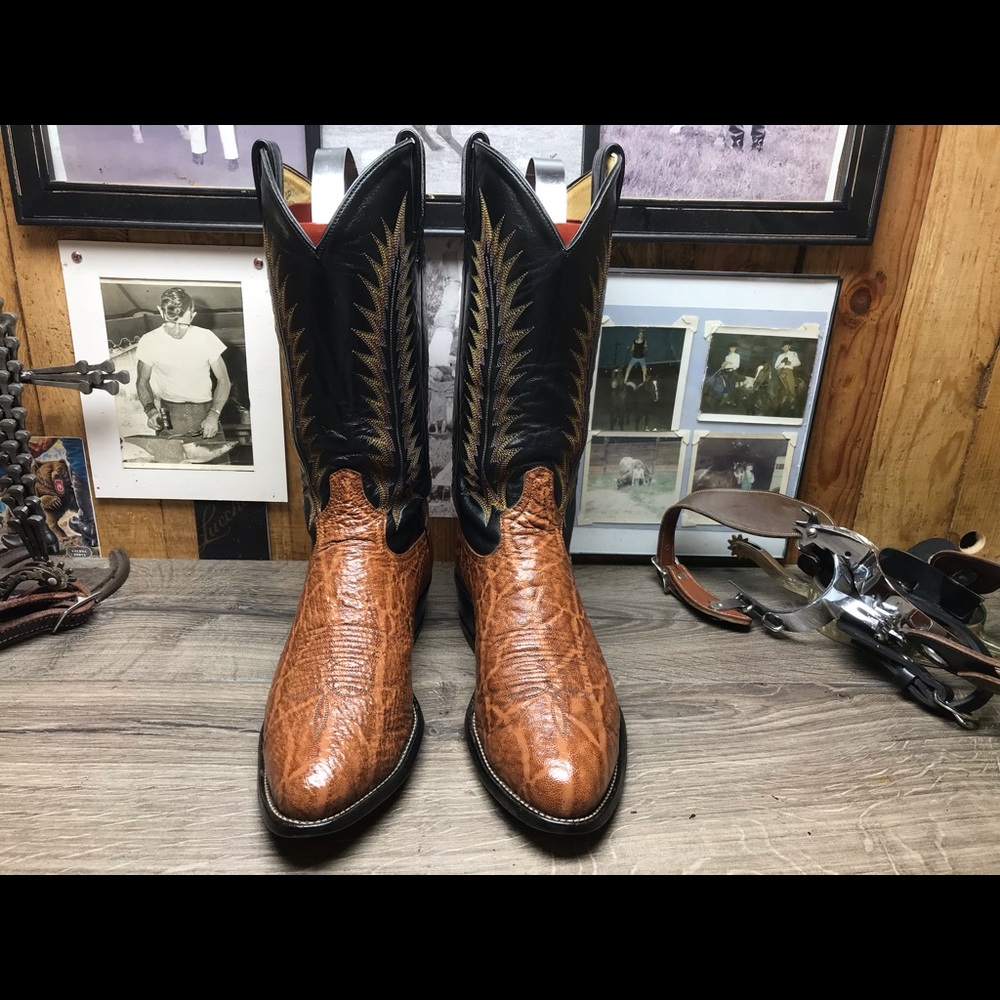 Tony lama exotic cognac elephant 10D